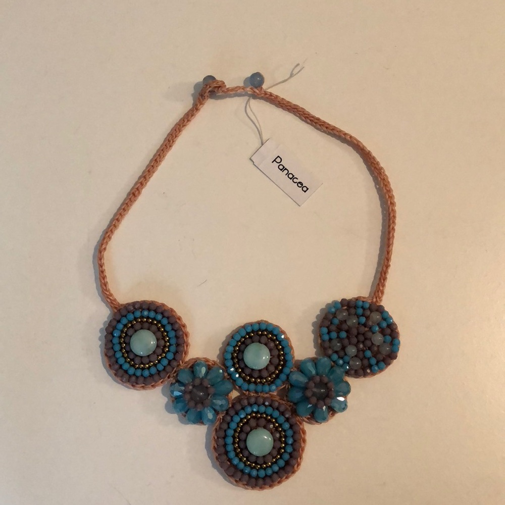 Panacea Cache Blue and Purple Bib Necklace